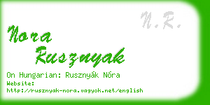 nora rusznyak business card